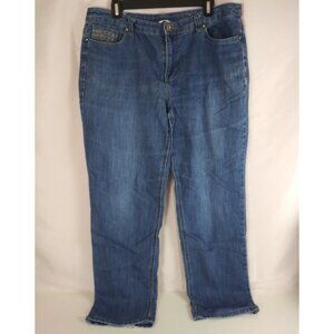 Christopher & Banks Women's Distressed Embroidered Beaded Bootcut Jeans Size 14